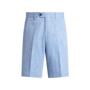 Etro Men Jacquard Cotton Shorts With Floral Paisley Stripes